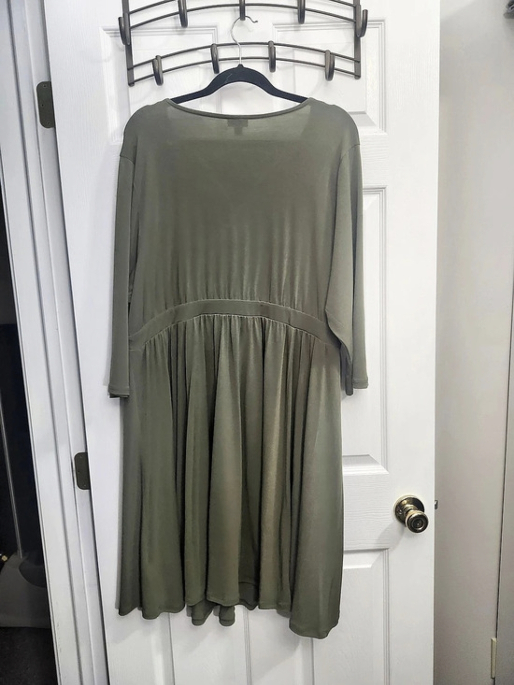 Torrid Fall Wrap Dress Trio — Teal, Olive & Black, Size 3X; 1 NWT; 2 NWOT - Picture 7 of 11
